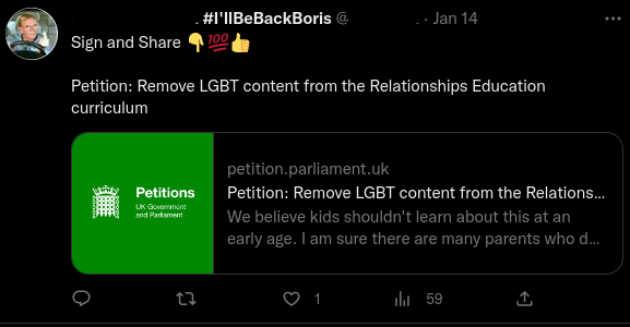 Right wing account posts petition with hashtag #I'llBeBackBoris