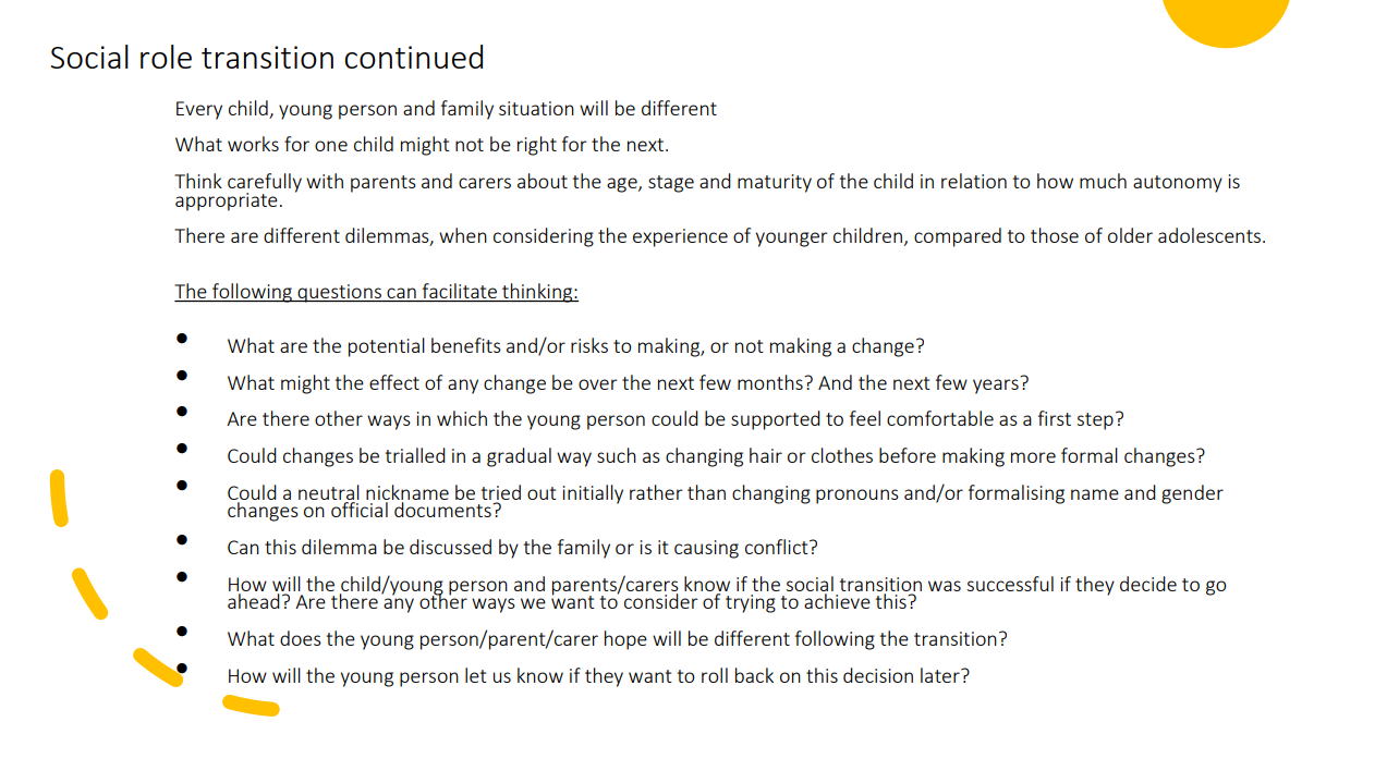 Social Role Transition continued slide