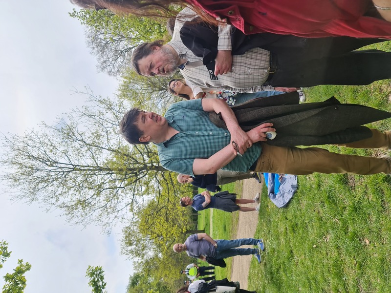 Graham Linehan and numerous other older men attending Keen’s event.