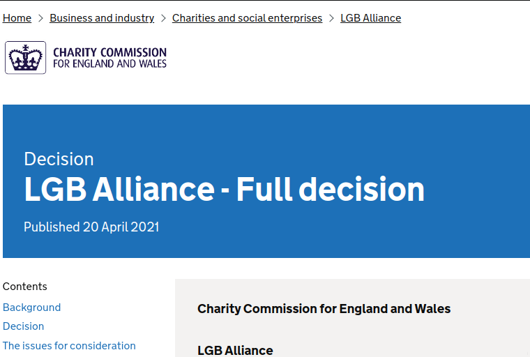 The Charity Commission released their full decision yesterday