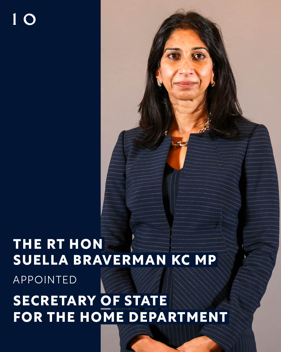 The Rt Hon Suella Braverman appointed Secretary of State for the Home Department